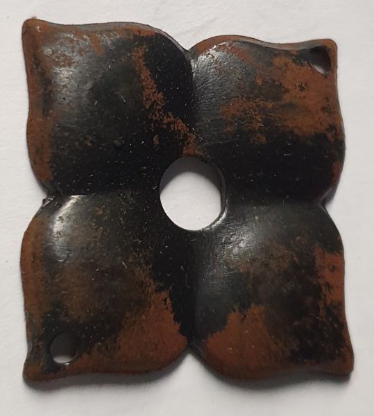 Rosette aus Eisen schön schwarz patiniert, antik, rustikal (SL)